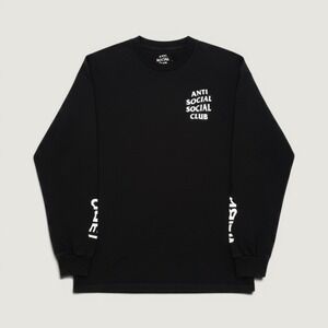 Anti Social Social Club T-Shirt Get Weird Long Sleeve Black Medium